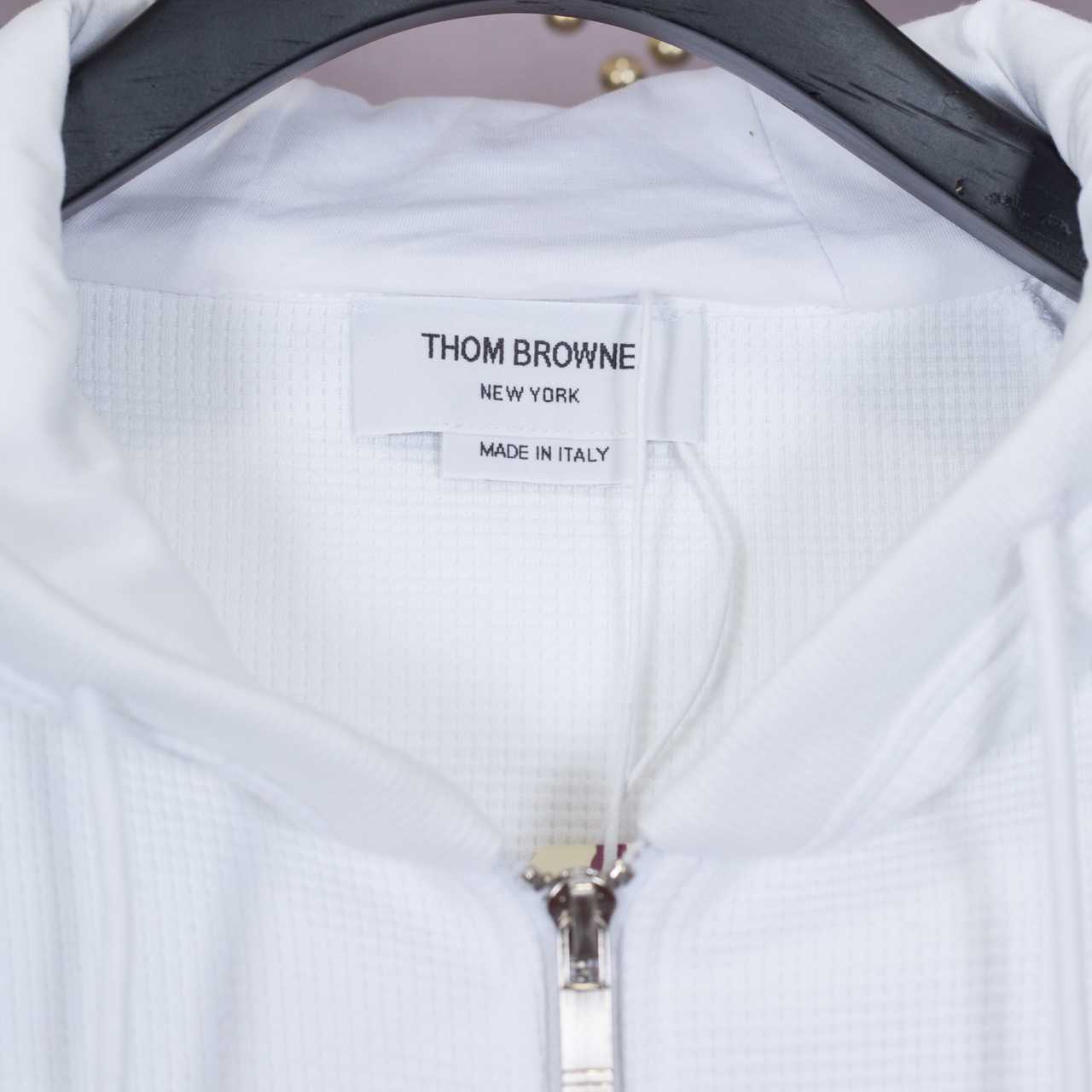 Thom Browne 4-Bar Zip-Up Cotton Hoodie - EUR FASHION