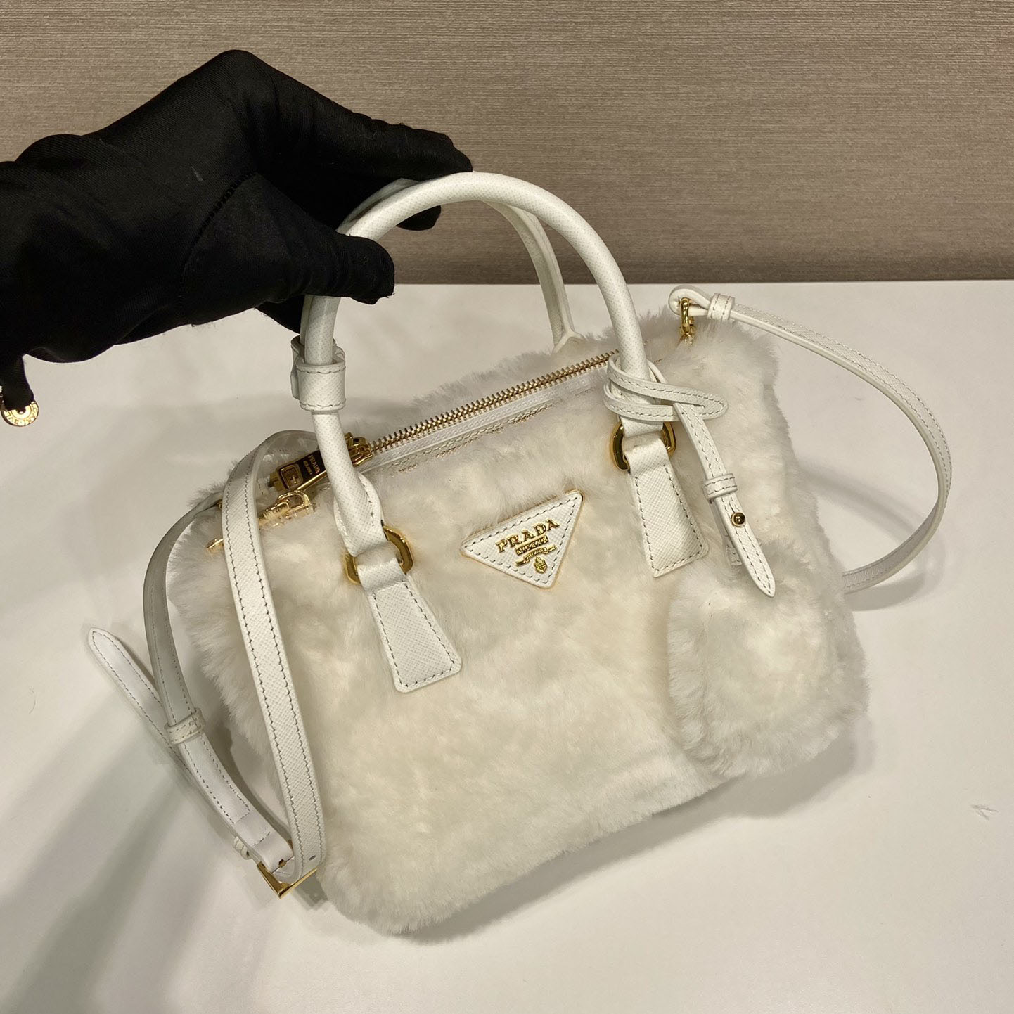 Prada Galleria Shearling Mini-Bag - EUR FASHION