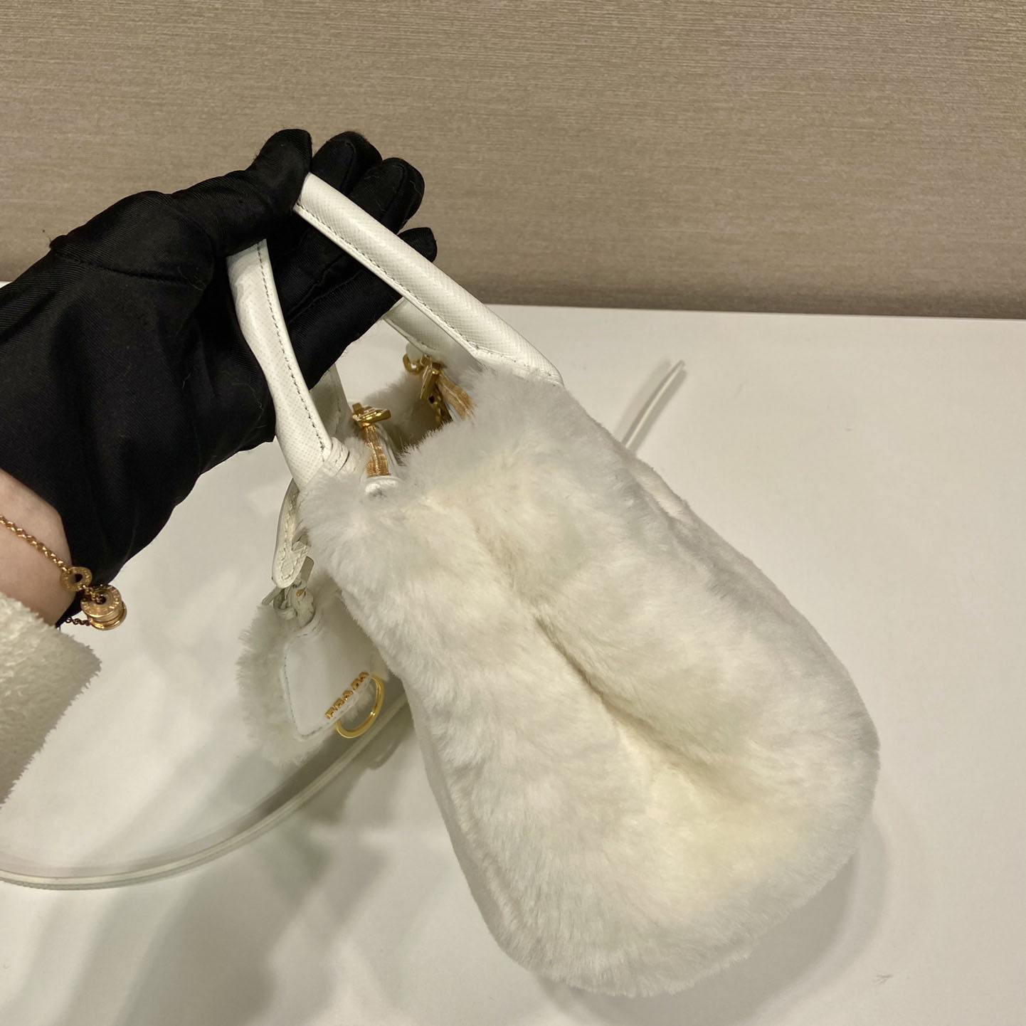 Prada Galleria Shearling Mini-Bag - EUR FASHION