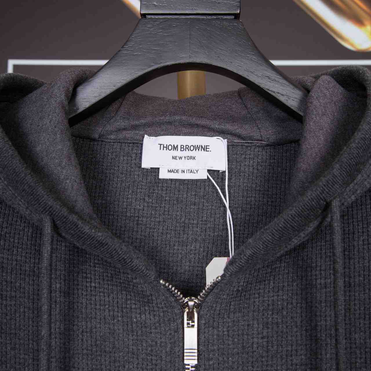 Thom Browne 4-Bar Zip-Up Cotton Hoodie - EUR FASHION