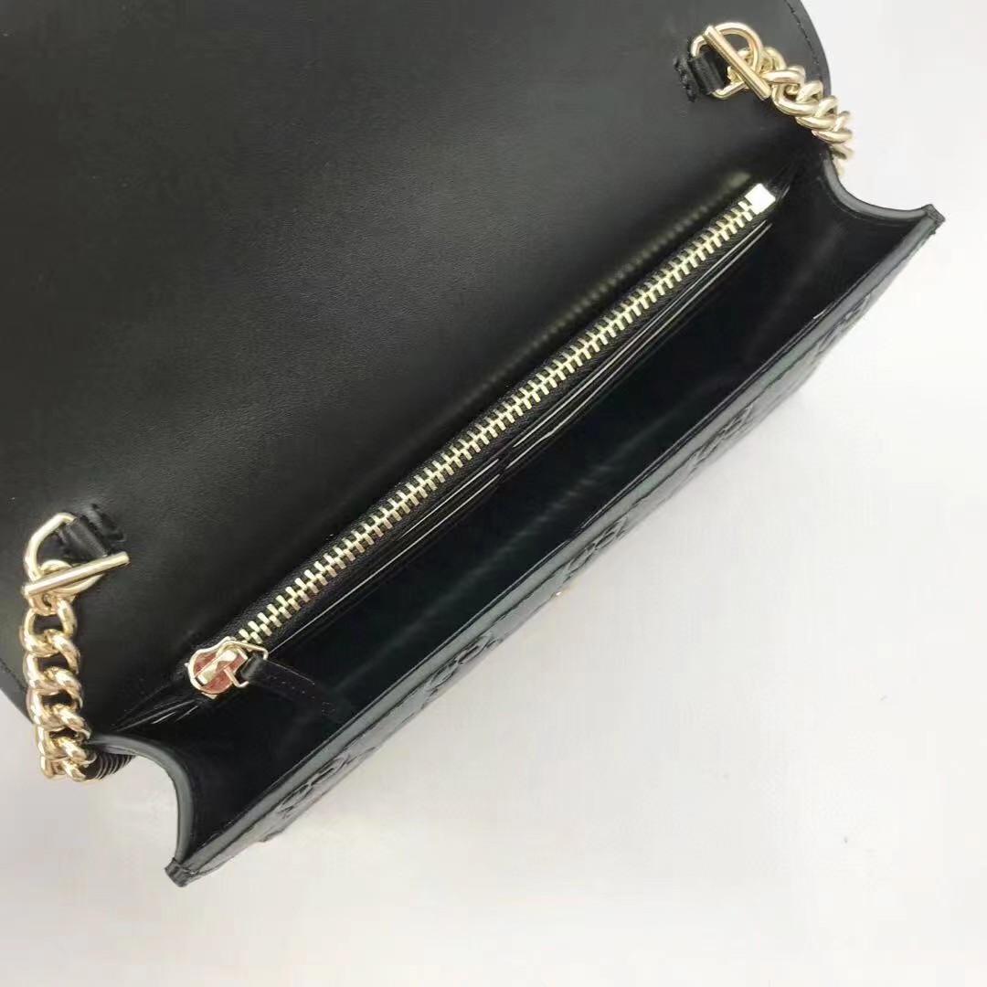 Gucci Guccissima Icon Chain Wallet Black(20-13-6cm) - EUR FASHION