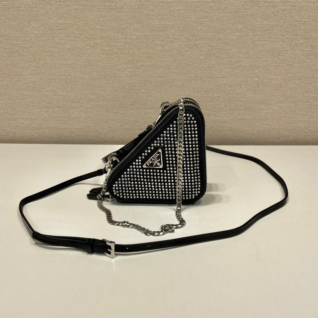 Prada Embellished Satin And Leather Mini-Pouch - EUR FASHION