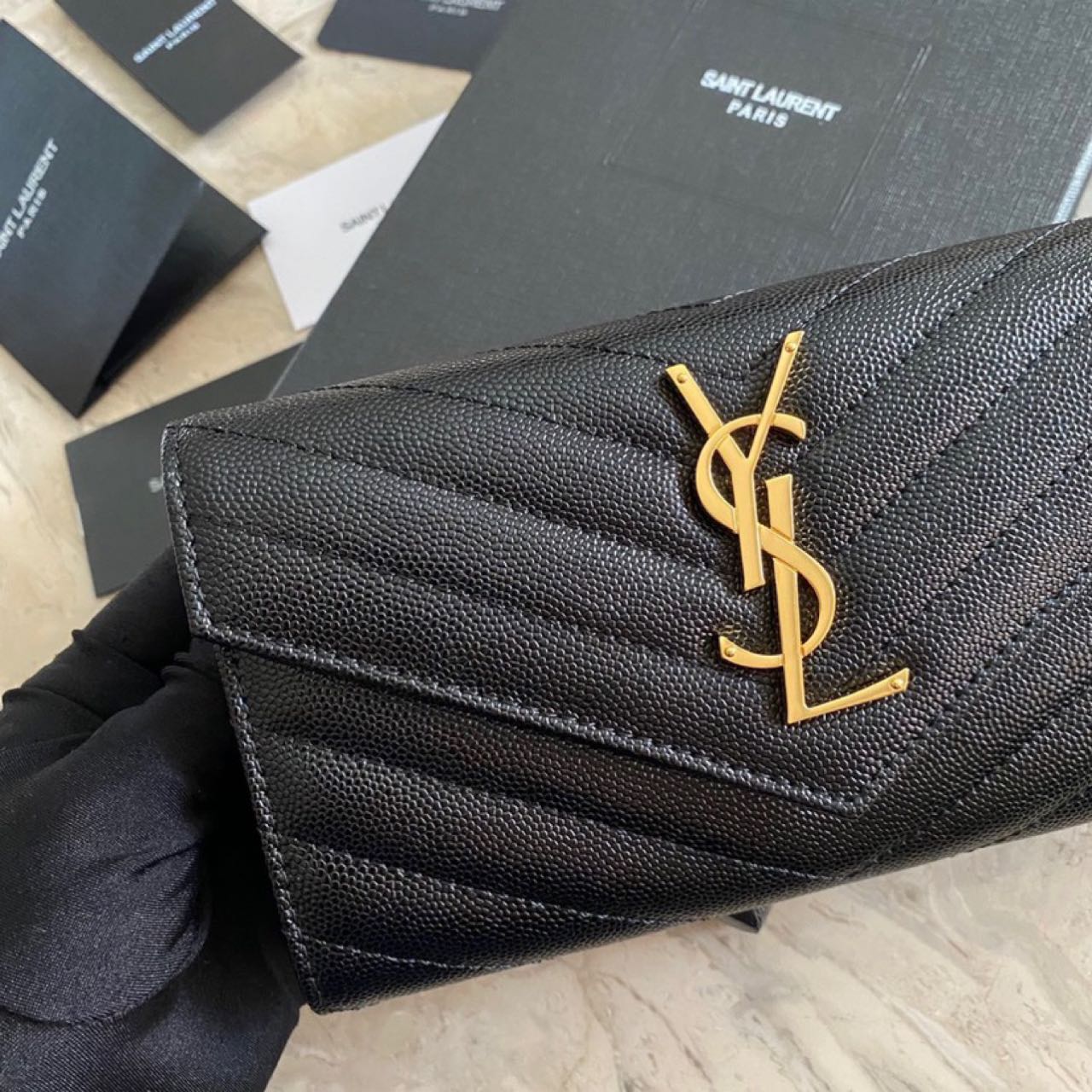 Saint Laurent Monogram Leather Wallet(19-11-3CM) - EUR FASHION