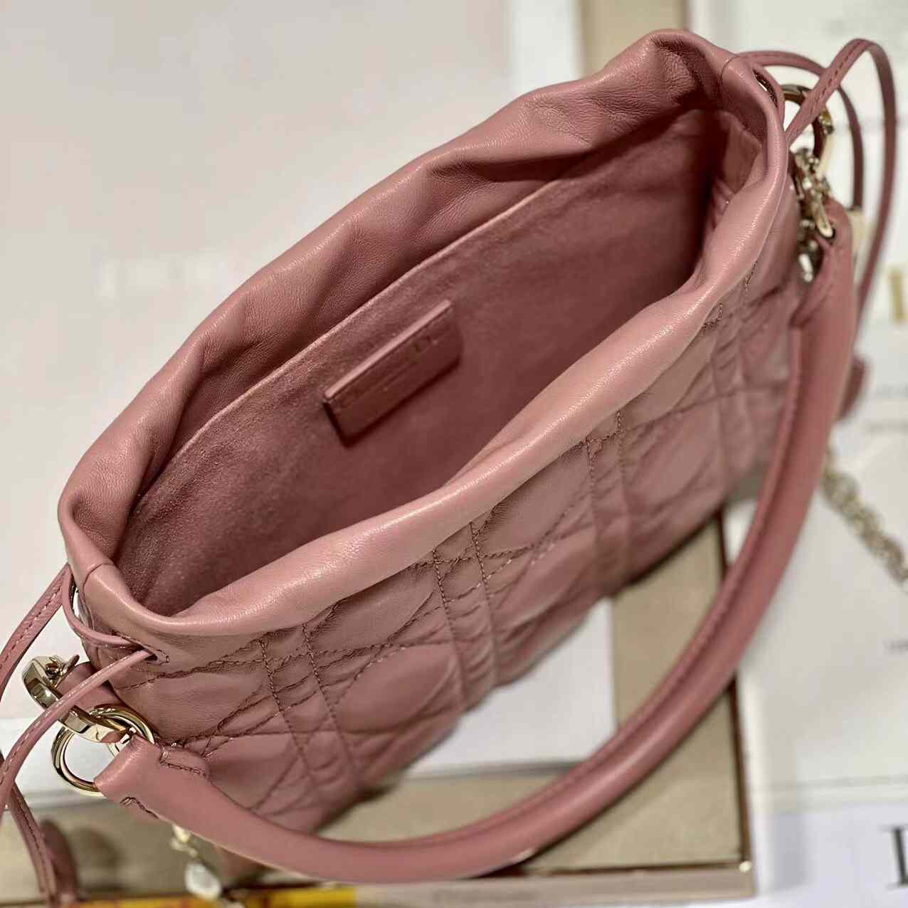 Dior Lady Dior Top Handle Drawstring Mini Bag - EUR FASHION