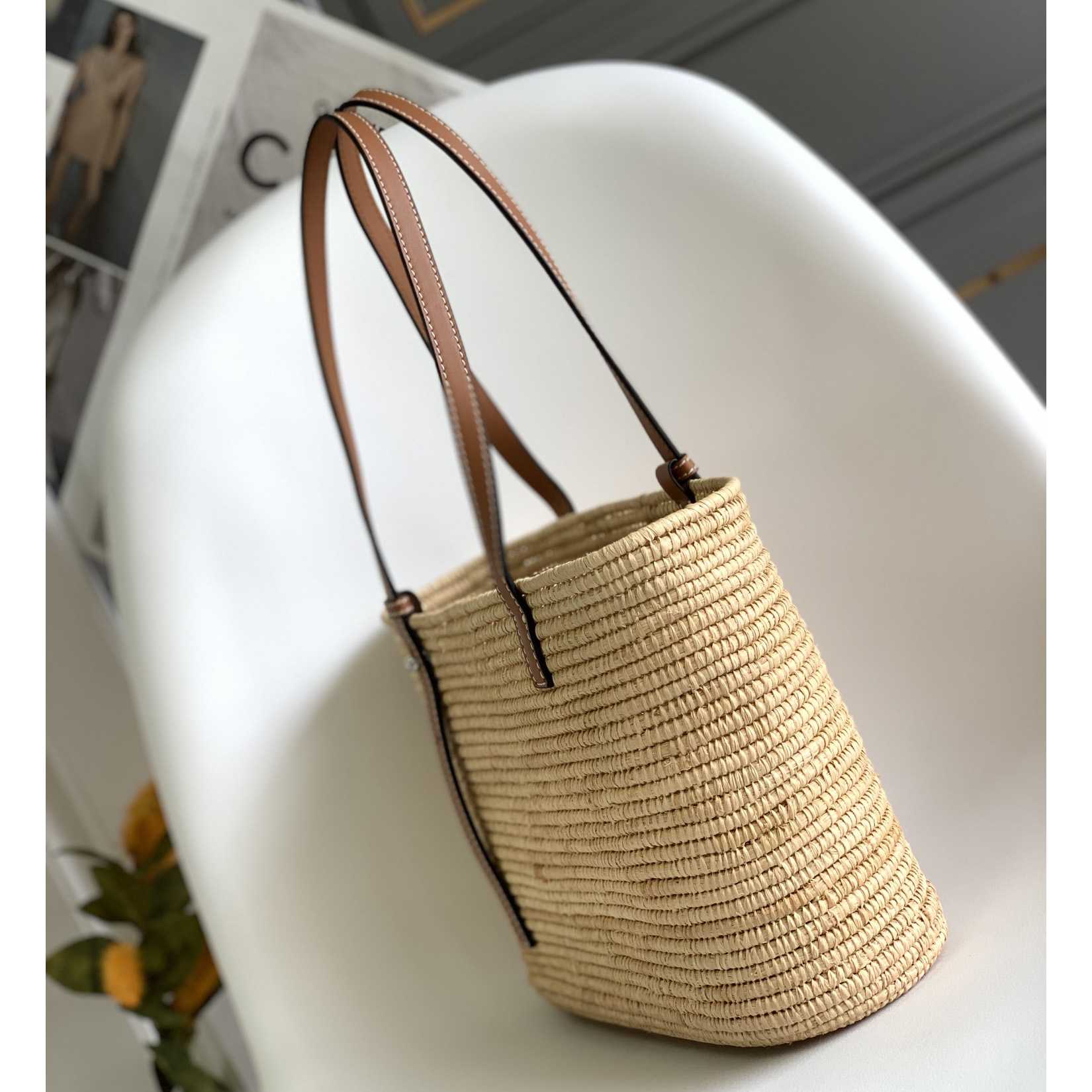 Loewe Small Square Basket bag In Raffia And Calfskin (30*21*11cm) - EUR FASHION