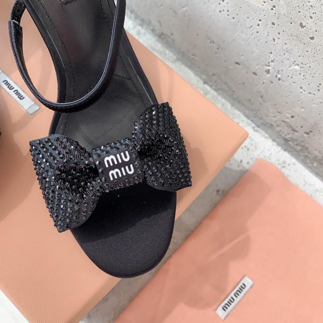 Miu Miu Satin Bow Sandals - EUR FASHION