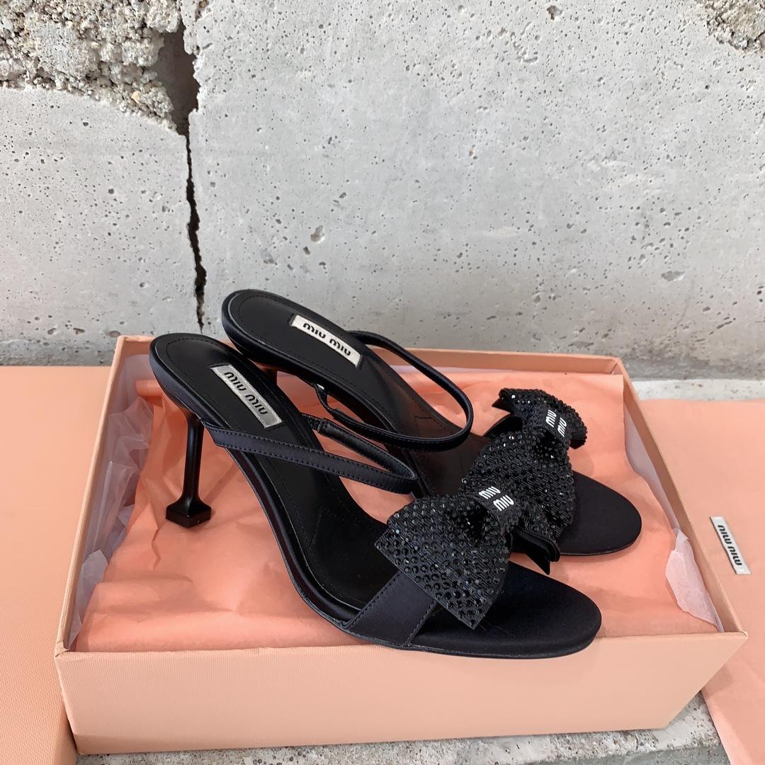 Miu Miu Satin Bow Sandals - EUR FASHION