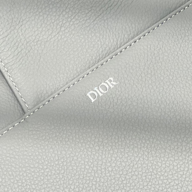 Dior Saddle Bag Dior Gray Grained Calfskin With Christian Dior 1947 Signature (26 x 19 x 4.5CM) - EUR FASHION