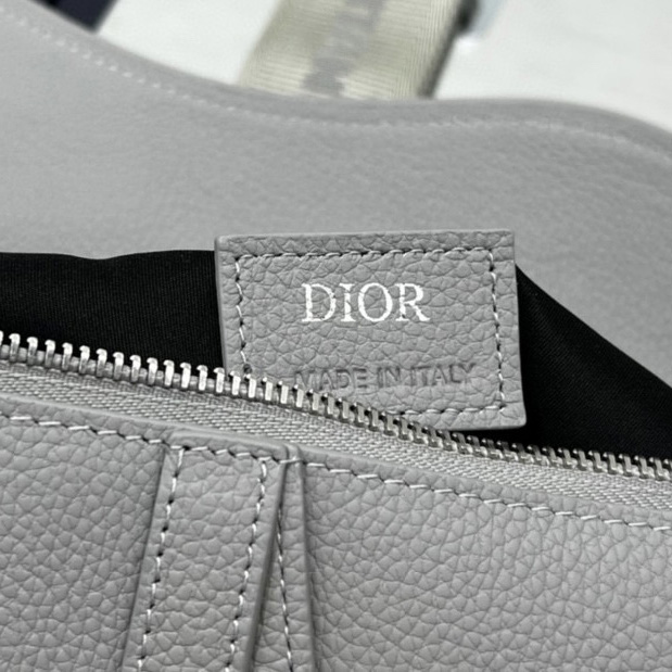 Dior Saddle Bag Dior Gray Grained Calfskin With Christian Dior 1947 Signature (26 x 19 x 4.5CM) - EUR FASHION