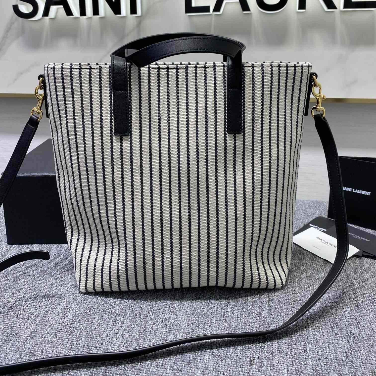 Saint Laurent Shopping Toy Striped Canvas Tote (25x28x8cm) - EUR FASHION