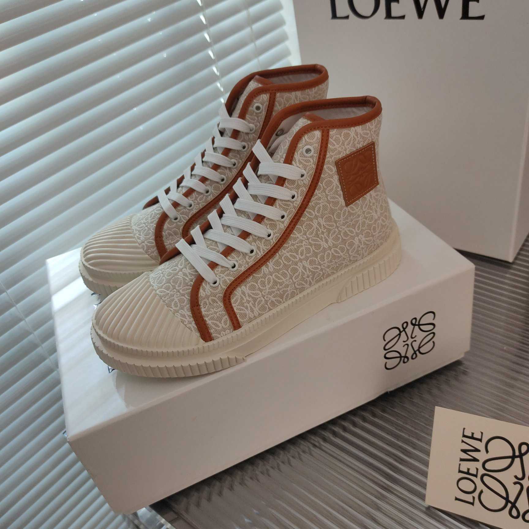 Loewe Anagram High Top Sneaker In Canvas - EUR FASHION