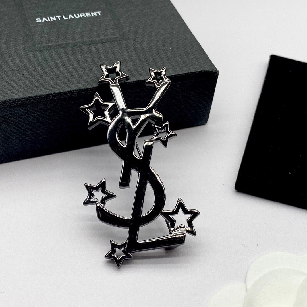 Saint Laurent YSL Logo Brooch - EUR FASHION