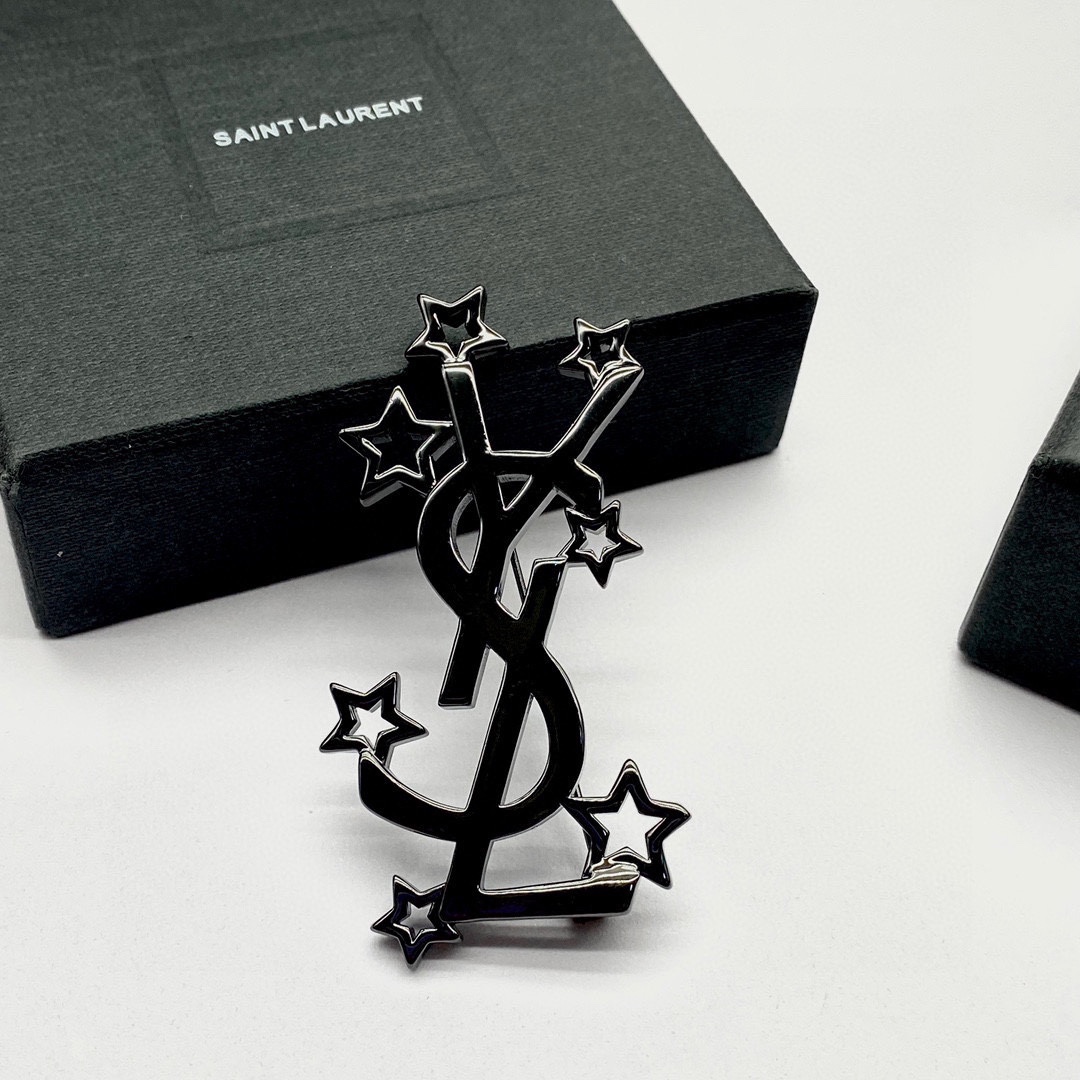 Saint Laurent YSL Logo Brooch - EUR FASHION