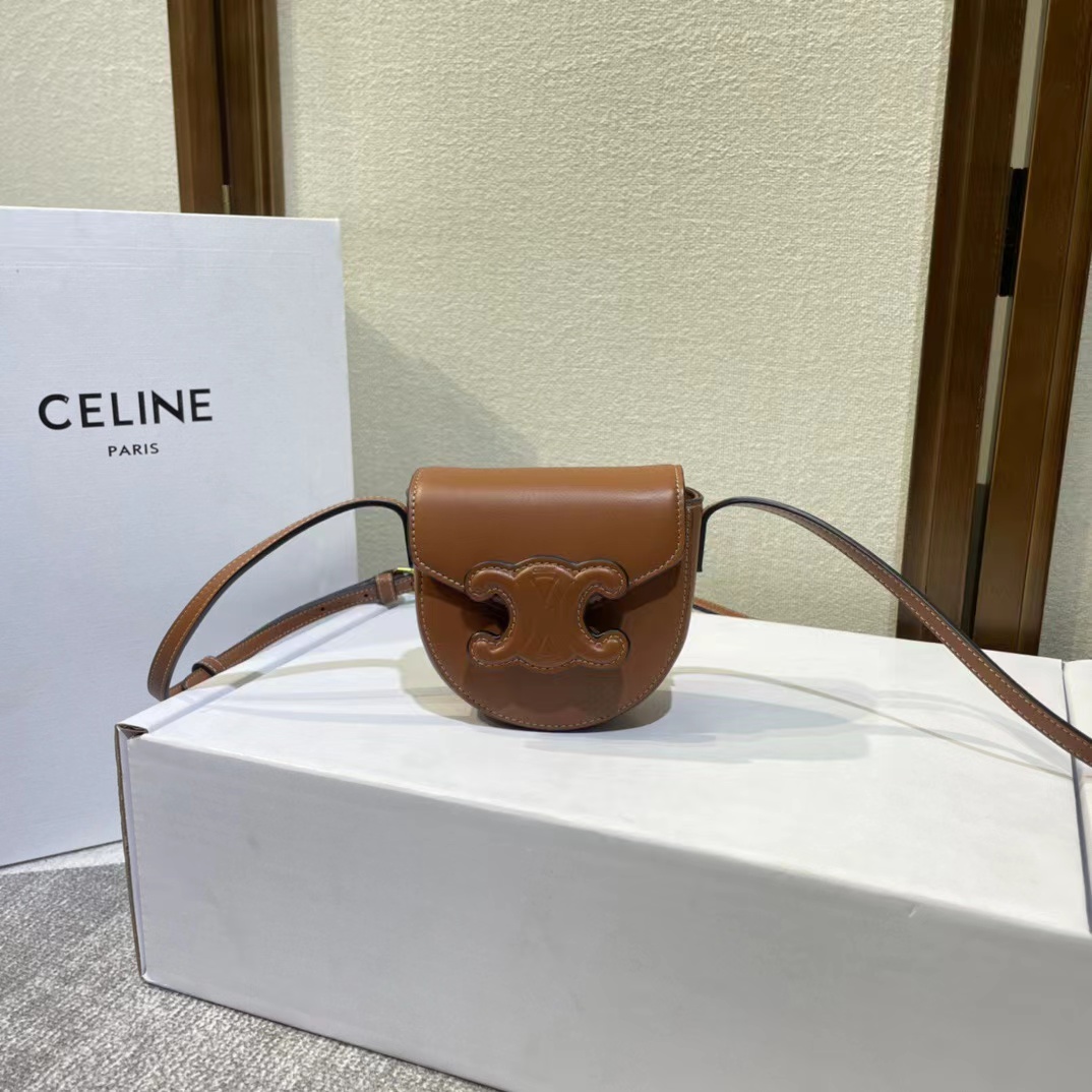 Celine Mini Besace Cuir Triomphe In Smooth Calfskin(11-10-5cm) - EUR FASHION