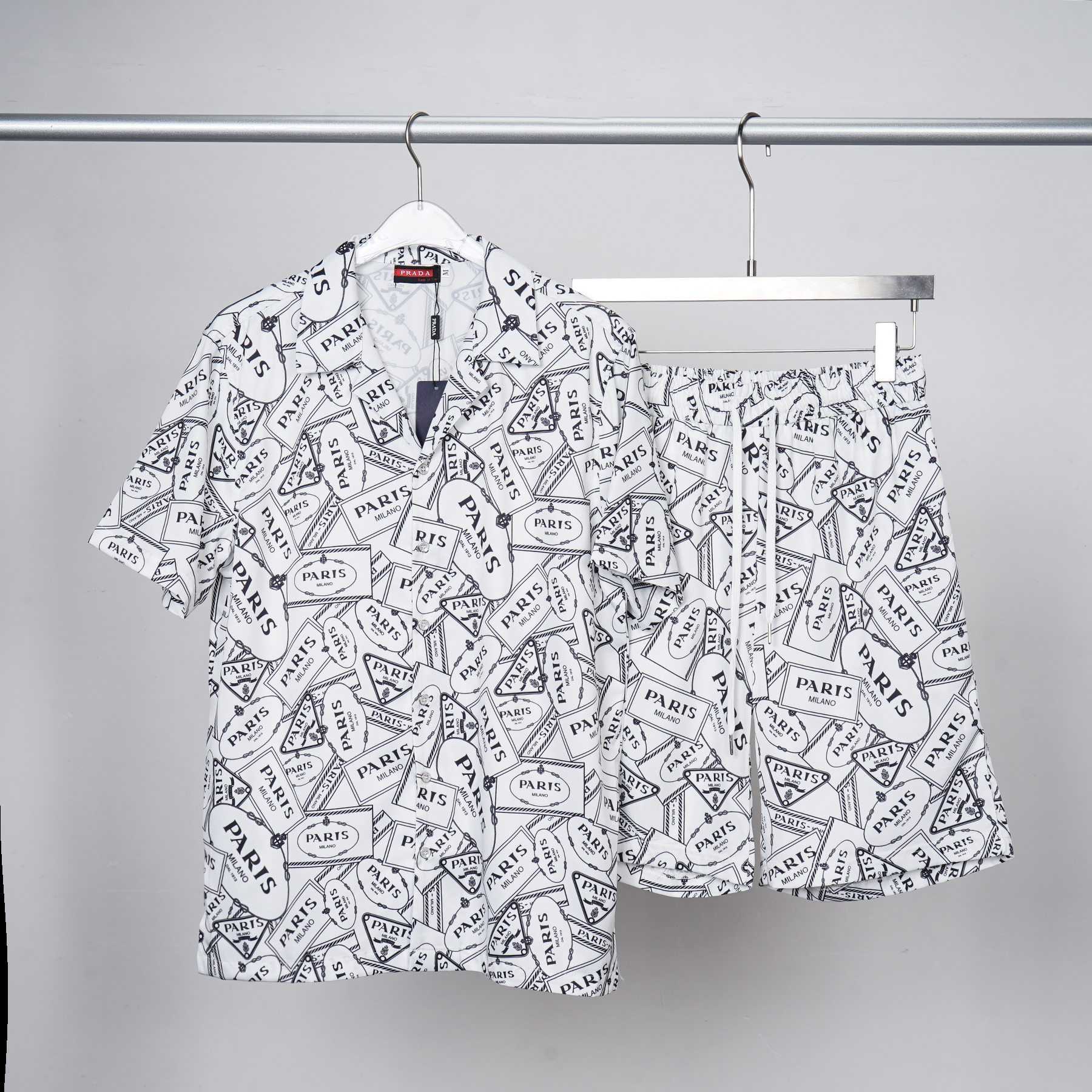 Prada Logo Short Sleeve Shirt & Shorts - EUR FASHION