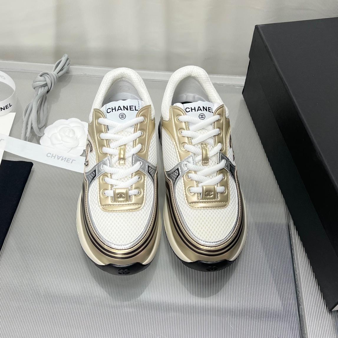 Chanel Fabric & Laminated Sneakers - EUR FASHION