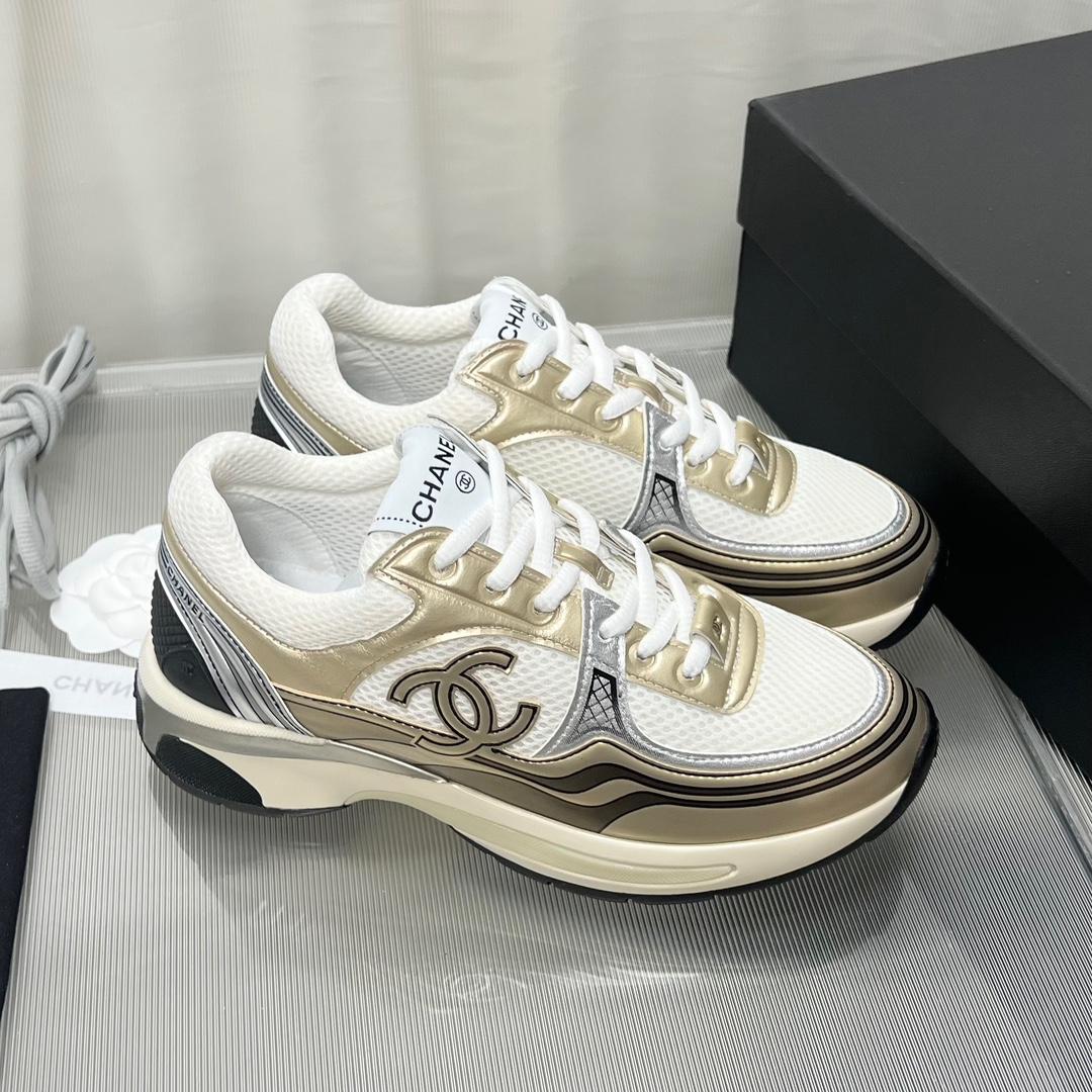 Chanel Fabric & Laminated Sneakers - EUR FASHION