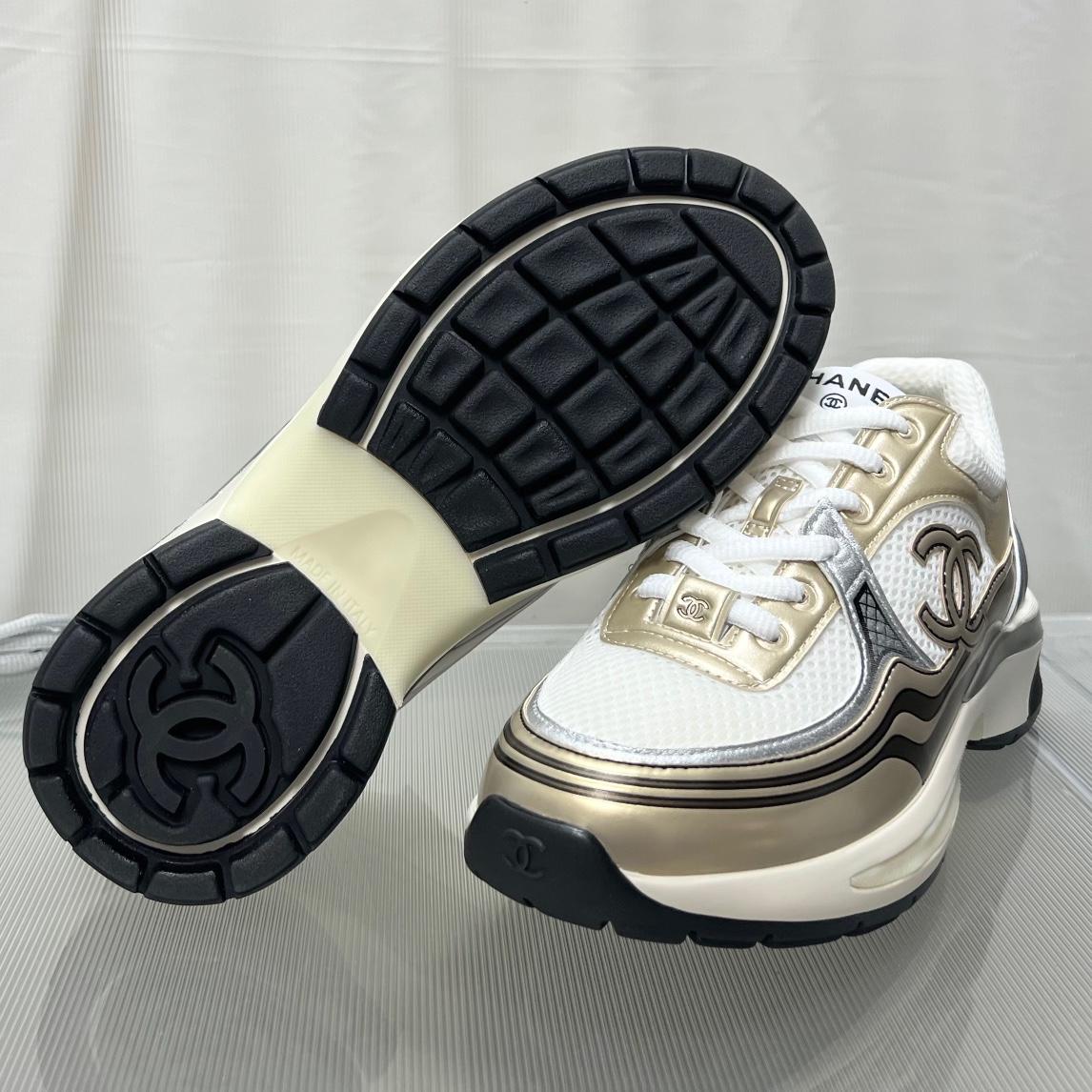 Chanel Fabric & Laminated Sneakers - EUR FASHION