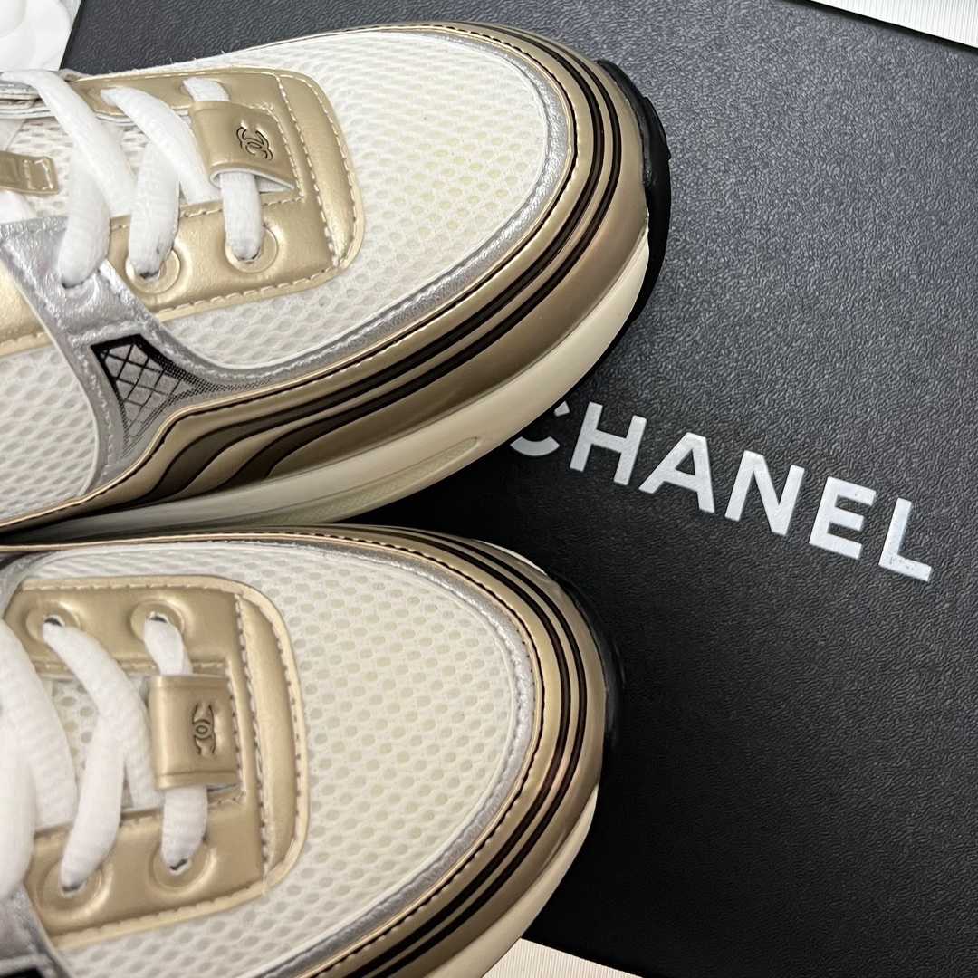 Chanel Fabric & Laminated Sneakers - EUR FASHION