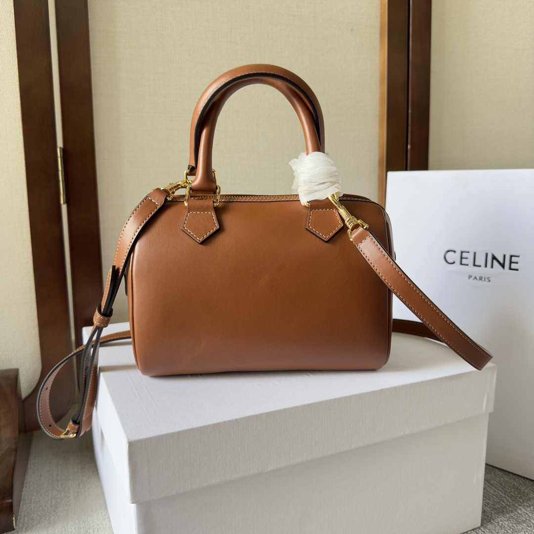 Celine Small Boston Cuir Triomphe In Smooth Calfskin Tan - EUR FASHION