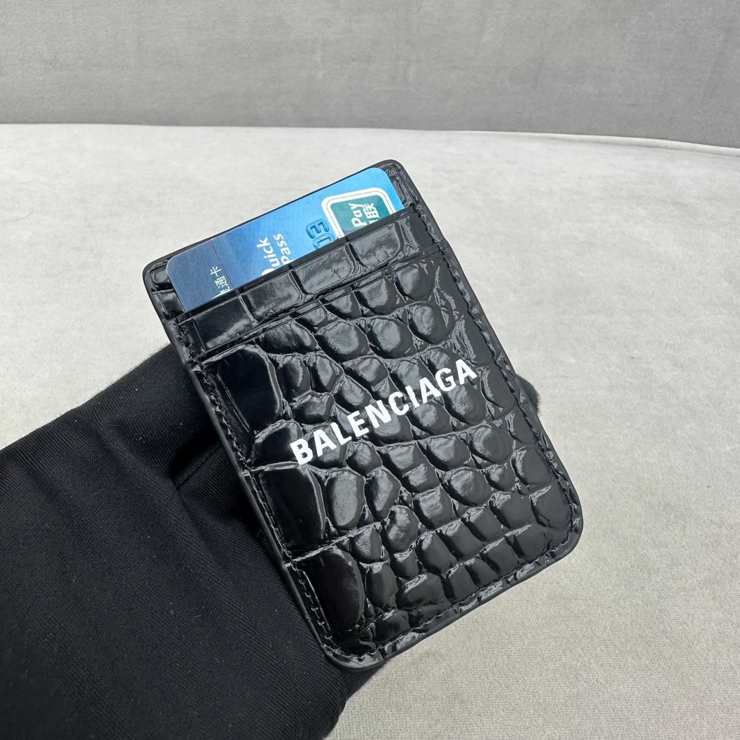 Balenciaga Cash Magnet Croc Cardholder(9.6-6.5cm) - EUR FASHION