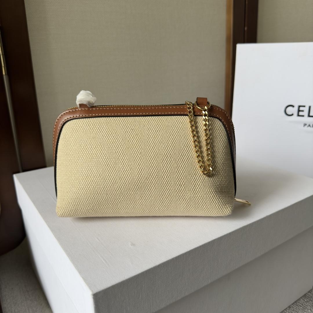 Celine Clutch On Chain Cuir Triomphe Natural / Tan - EUR FASHION