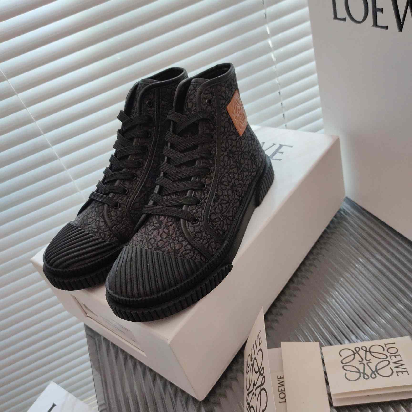 Loewe Anagram High Top Sneaker In Canvas - EUR FASHION