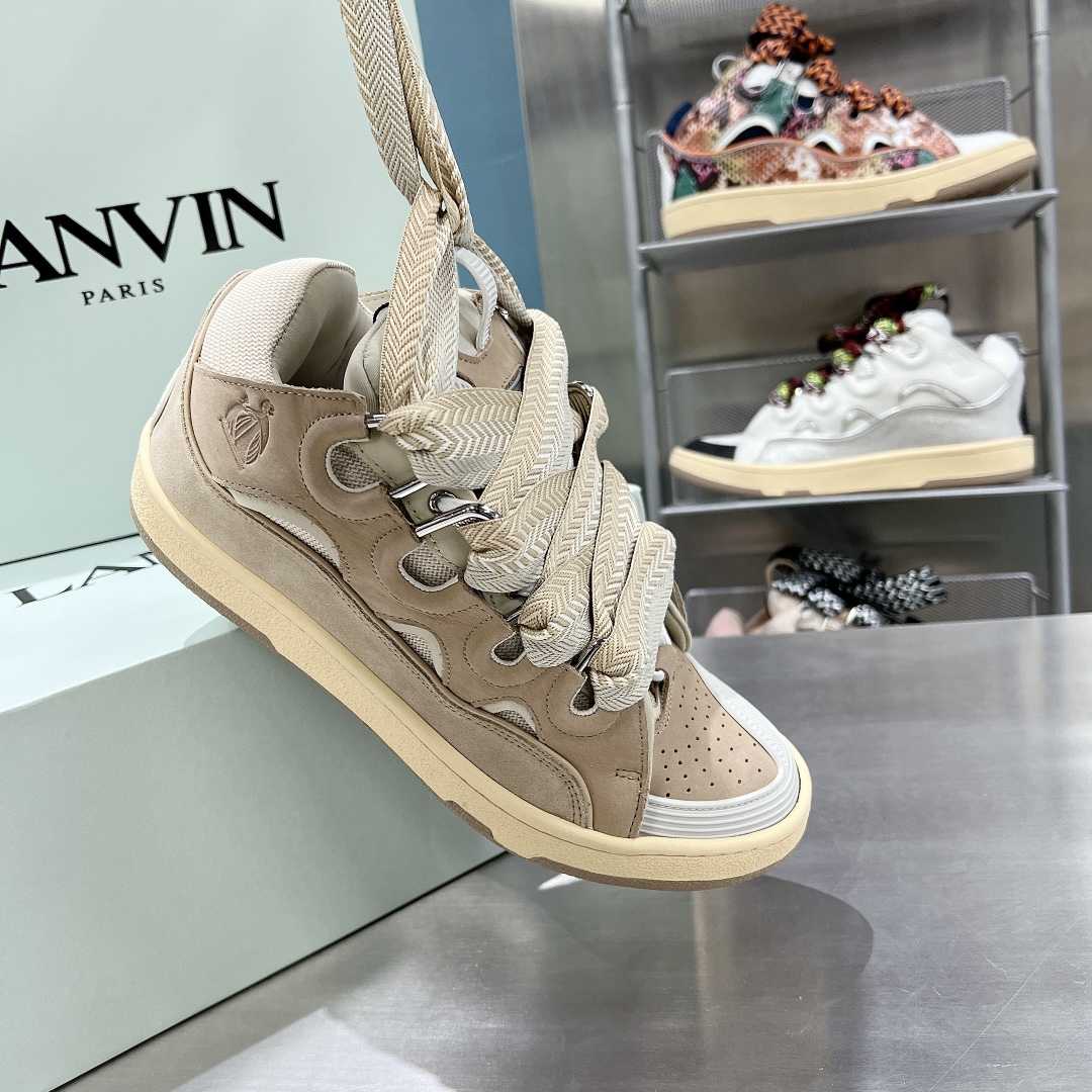 Lanvin Leather Curb Sneakers - EUR FASHION