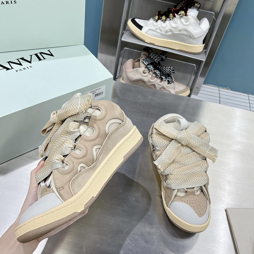 Lanvin Leather Curb Sneakers - EUR FASHION