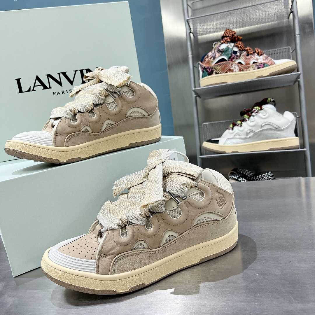 Lanvin Leather Curb Sneakers - EUR FASHION