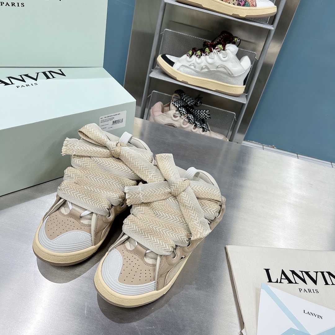 Lanvin Leather Curb Sneakers - EUR FASHION