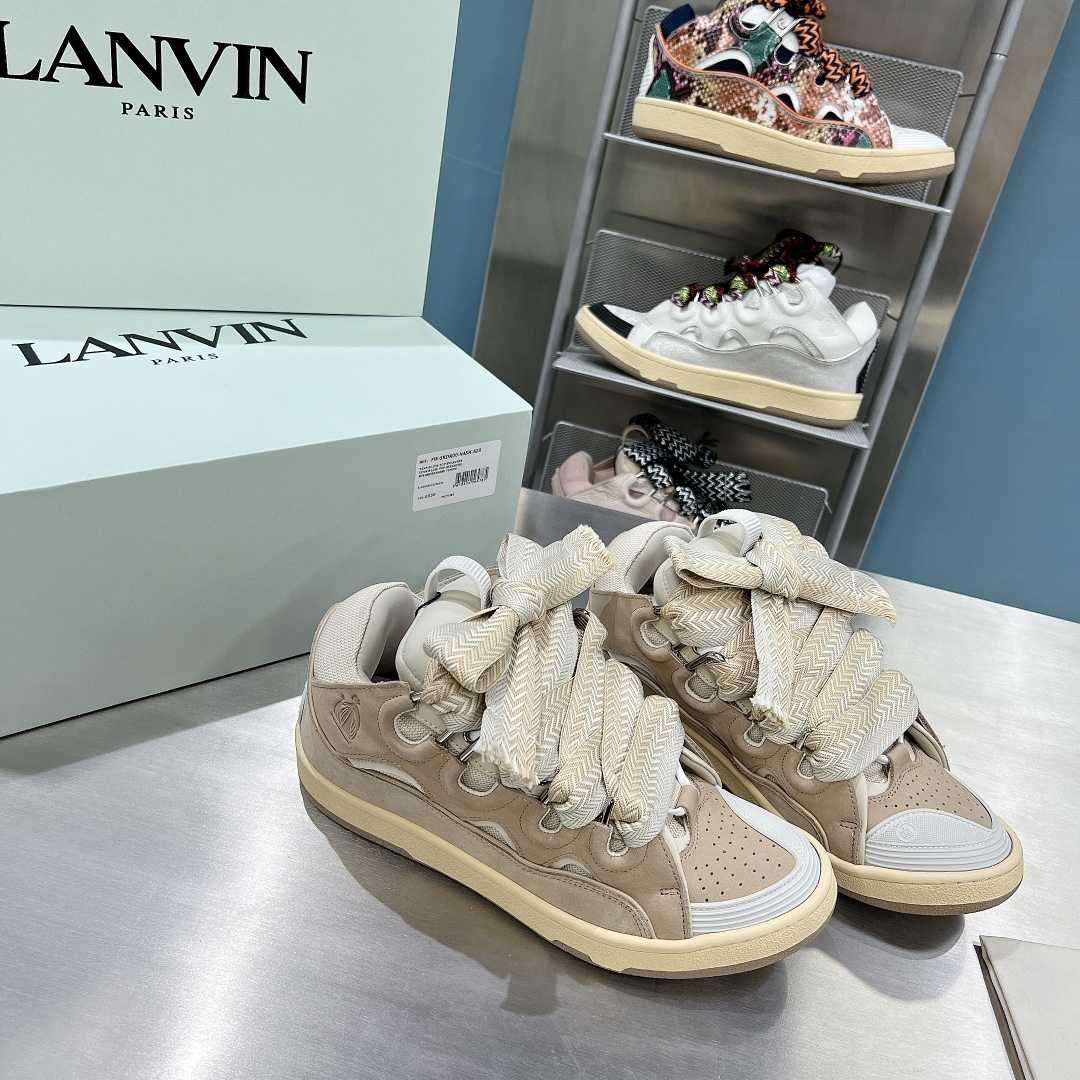 Lanvin Leather Curb Sneakers - EUR FASHION