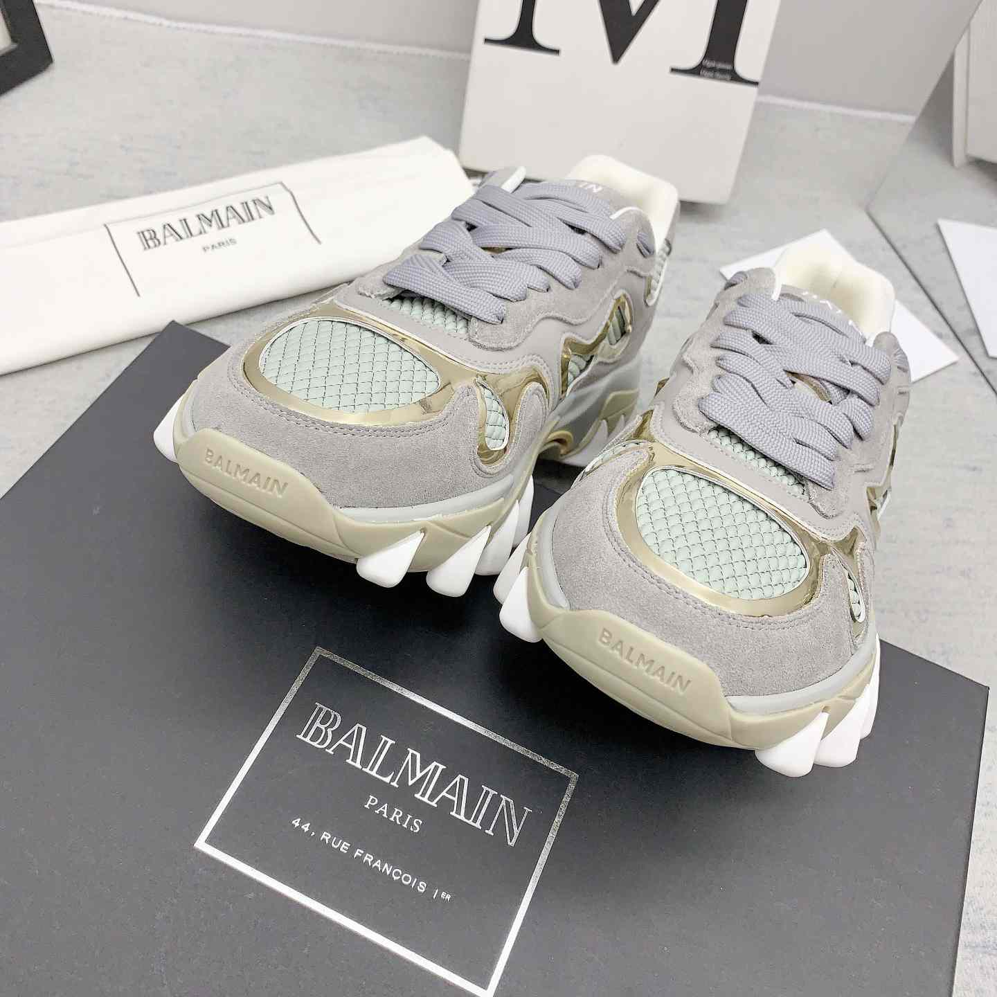 Balmain Beige B-East Sneakers - EUR FASHION