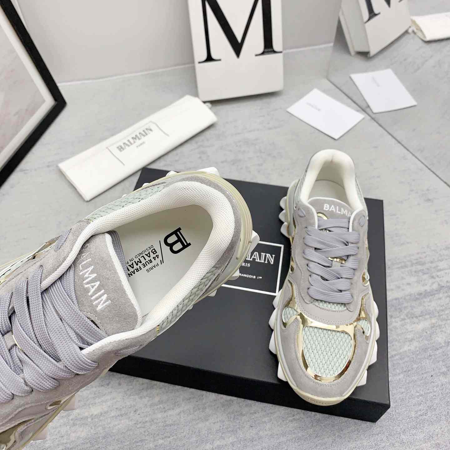 Balmain Beige B-East Sneakers - EUR FASHION