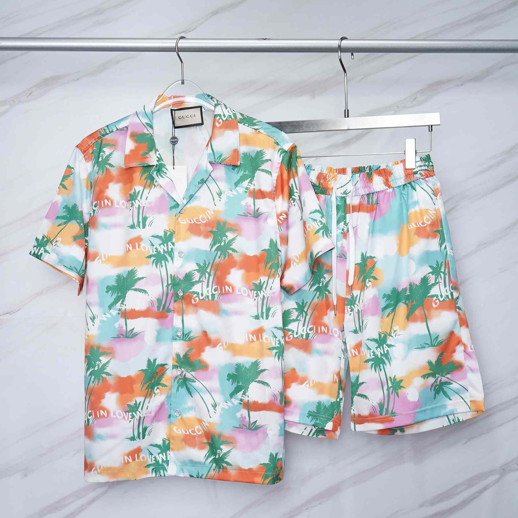 Gucci Printed Cotton Bowling Shirt & Shorts - EUR FASHION