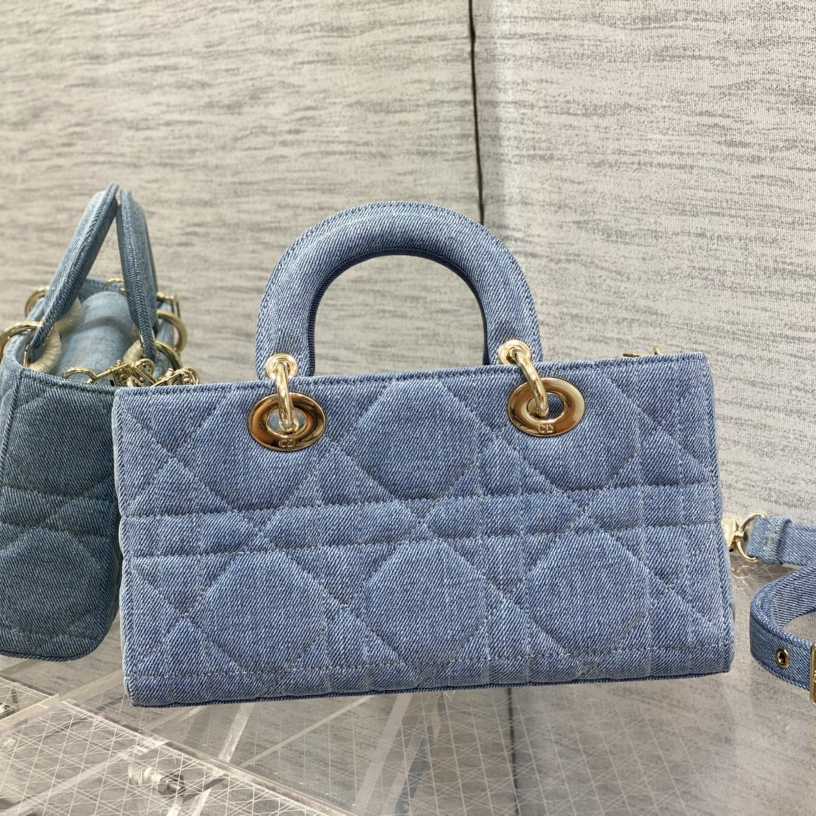 Dior Denim Macrocannage Lady D-Joy Blue(26*6*14cm) - EUR FASHION