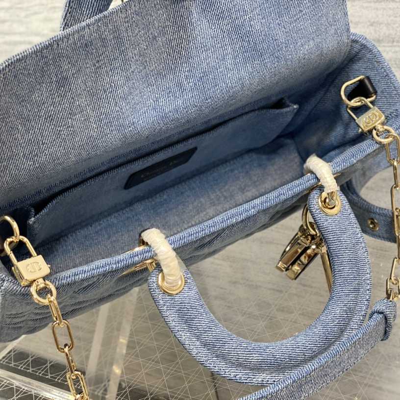 Dior Denim Macrocannage Lady D-Joy Blue(26*6*14cm) - EUR FASHION