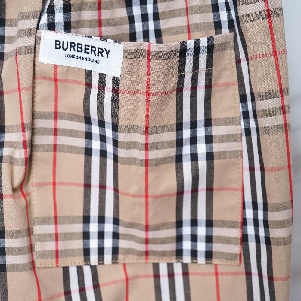 Burberry Short-sleeve Check Cotton Poplin Shirt & Shorts - EUR FASHION