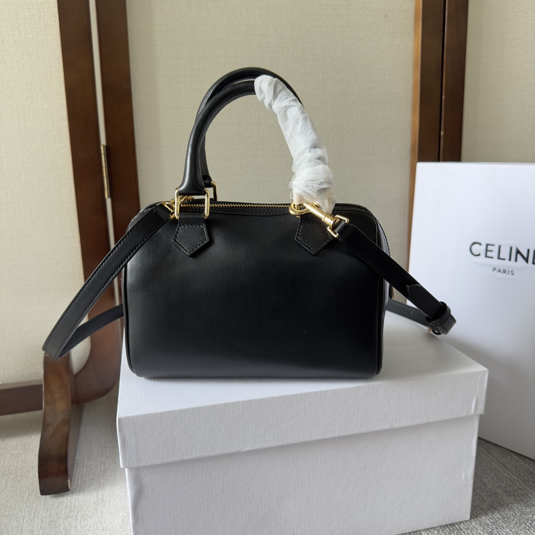 Celine Small Boston Cuir Triomphe In Smooth Calfskin Black - EUR FASHION