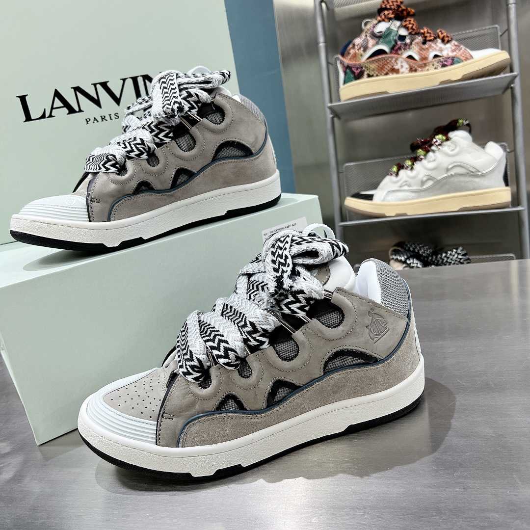 Lanvin Leather Curb Sneakers - EUR FASHION