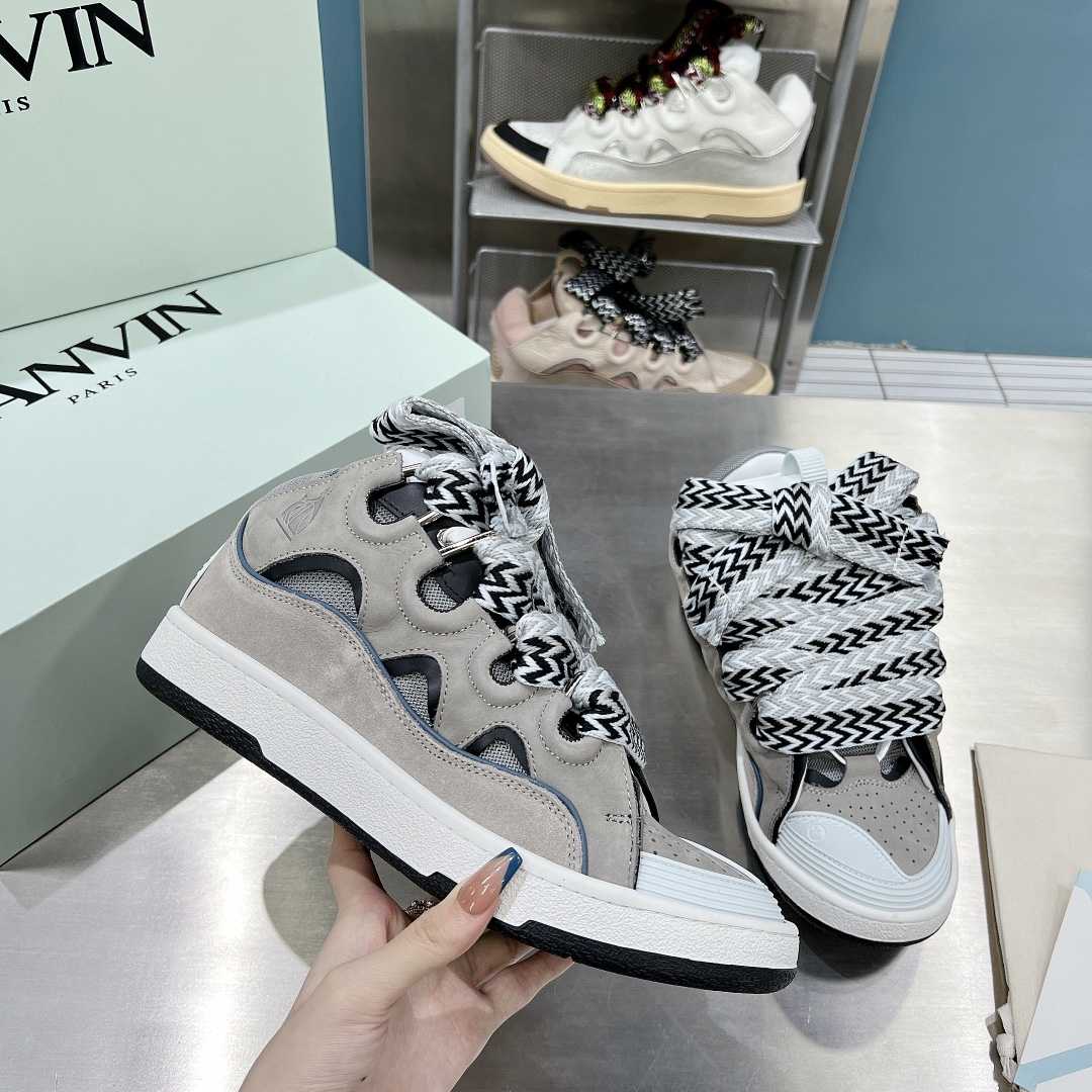 Lanvin Leather Curb Sneakers - EUR FASHION