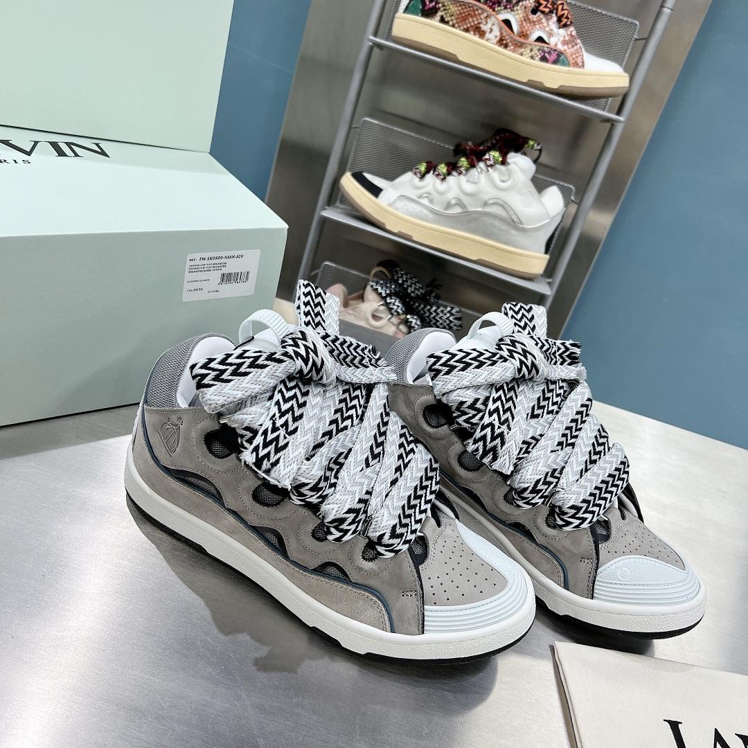 Lanvin Leather Curb Sneakers - EUR FASHION