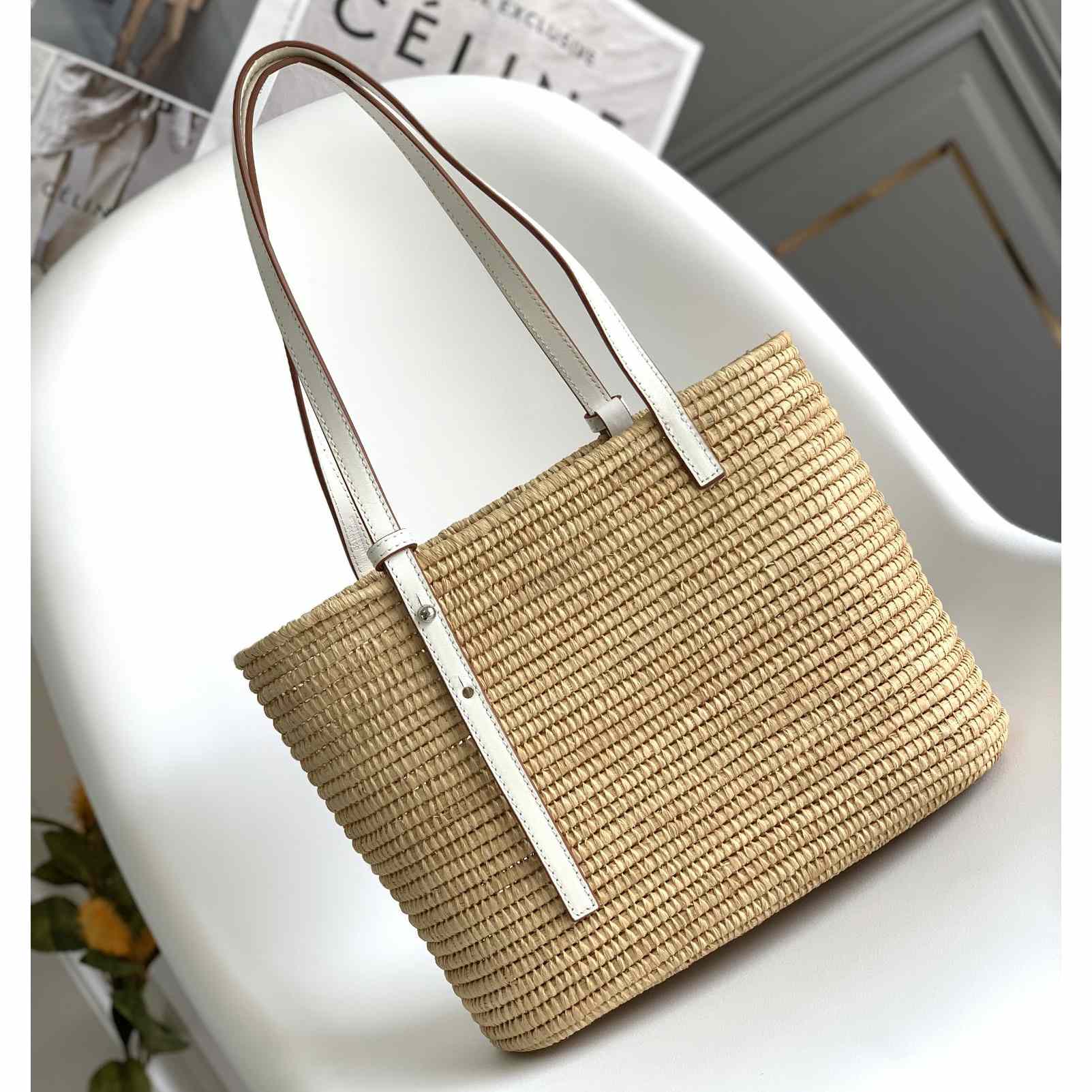 Loewe Small Square Basket bag In Raffia And Calfskin (30*21*11cm) - EUR FASHION