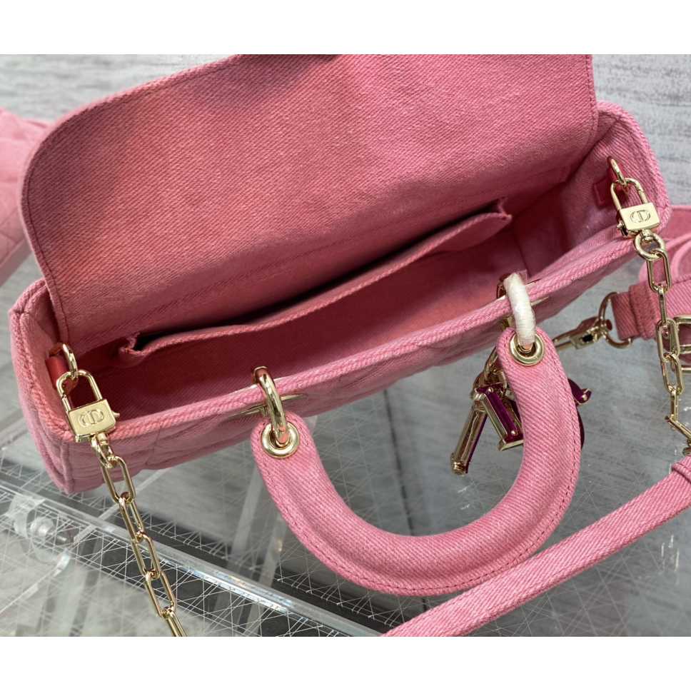 Dior Denim Macrocannage Lady D-Joy Pink(26*6*14cm) - EUR FASHION