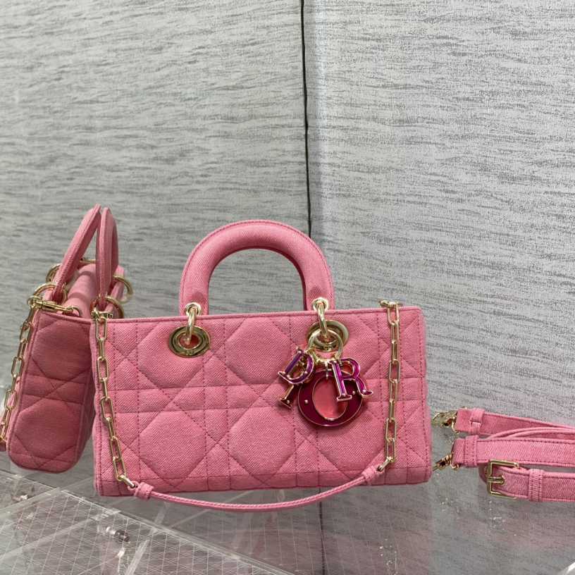 Dior Denim Macrocannage Lady D-Joy Pink(26*6*14cm) - EUR FASHION