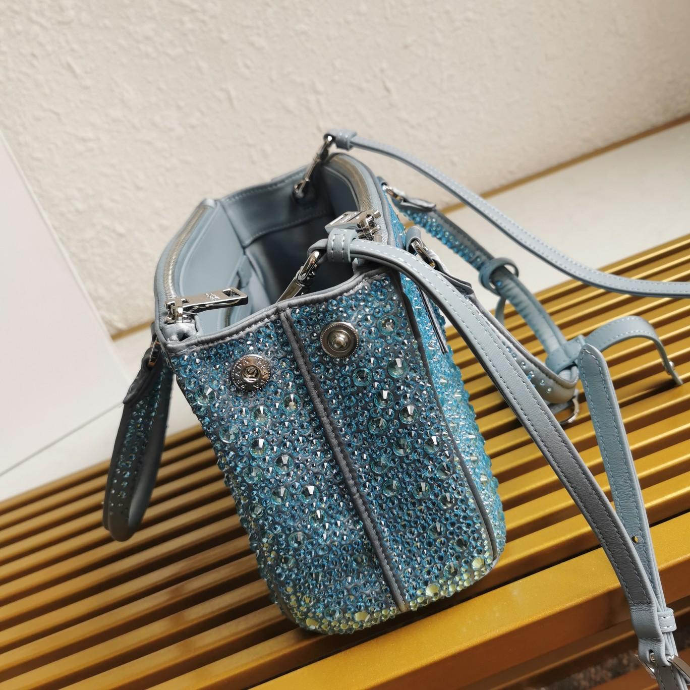 Prada Galleria satin Mini-Bag With Crystals - EUR FASHION