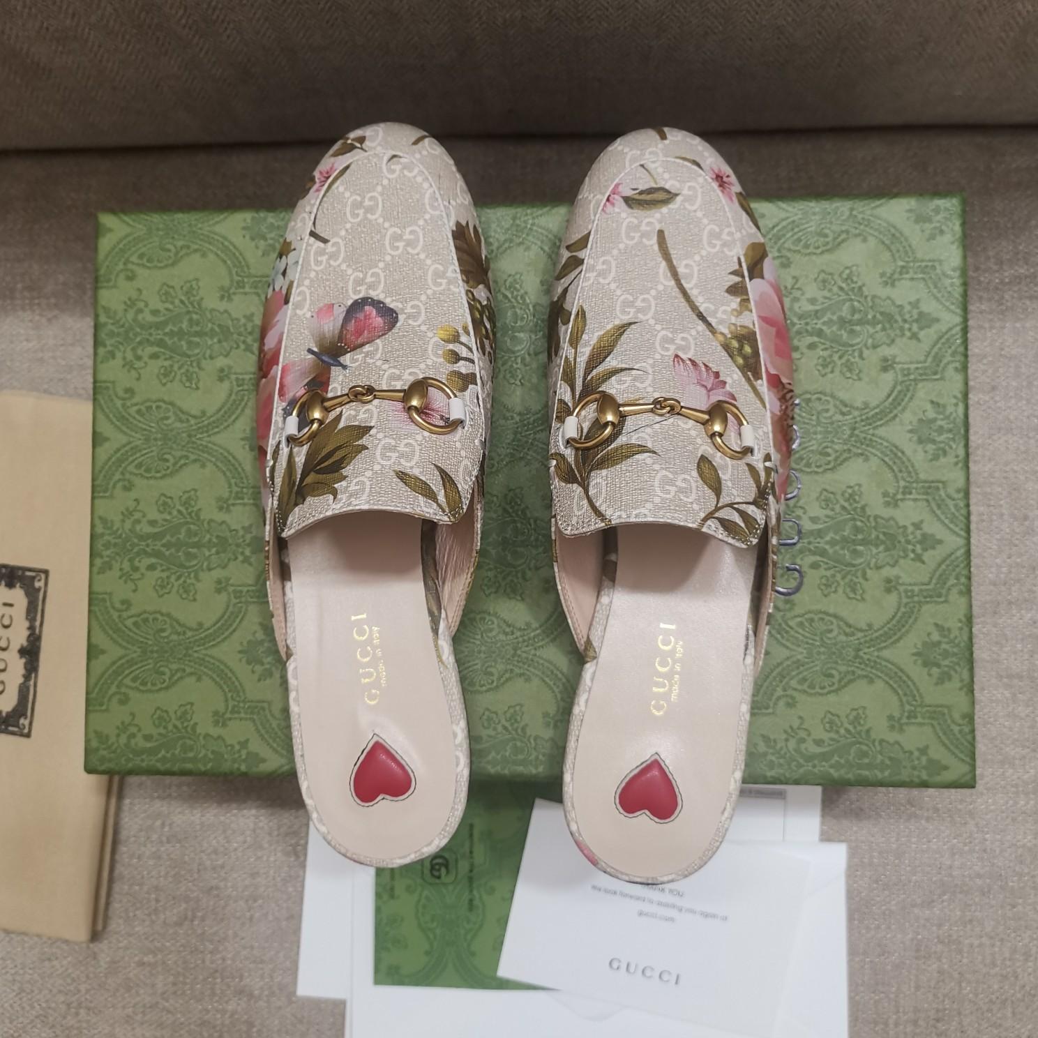 Gucci Women's GG Flora Princetown Slipper - EUR FASHION