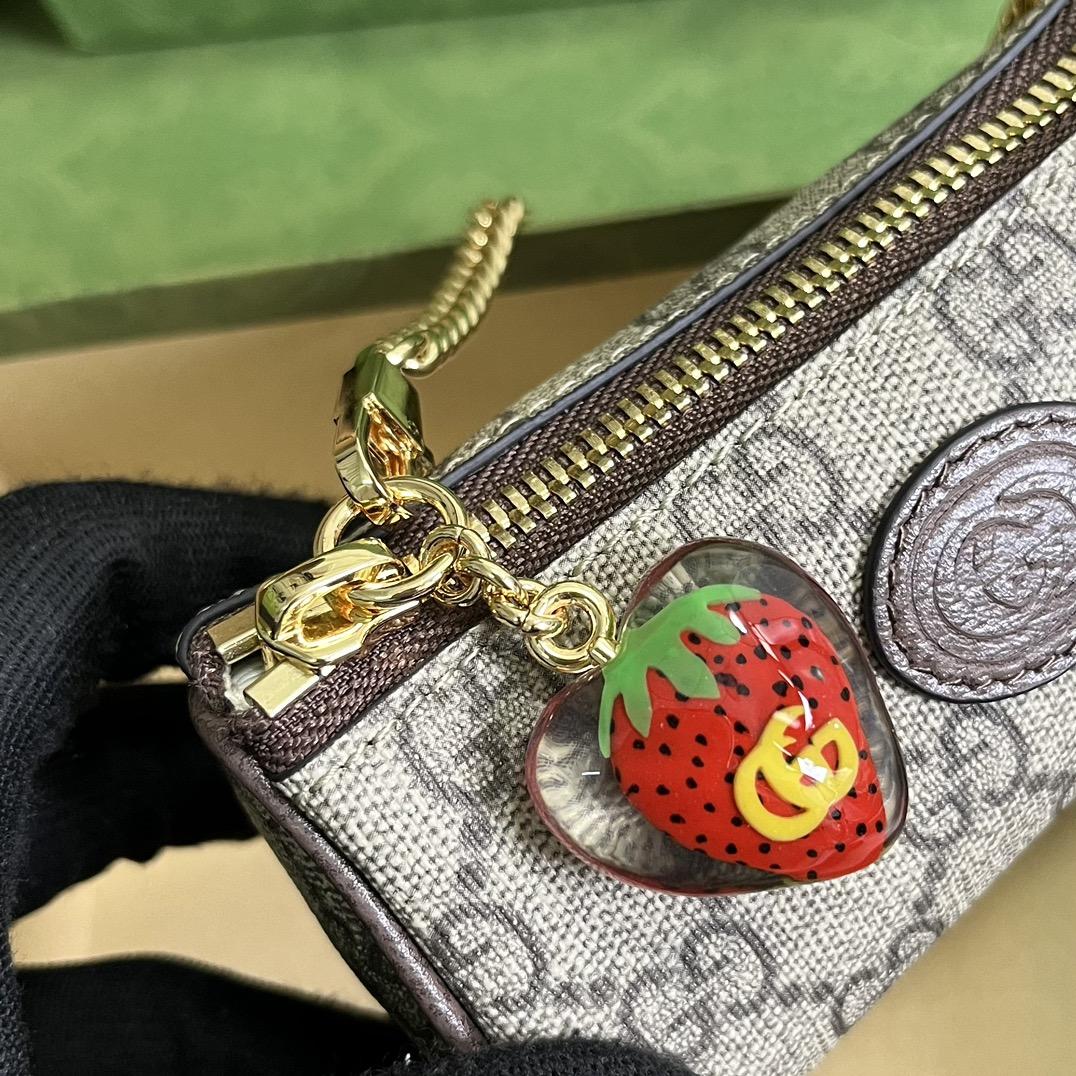 Gucci Coin Purse With Double G Strawberry  - EUR FASHION