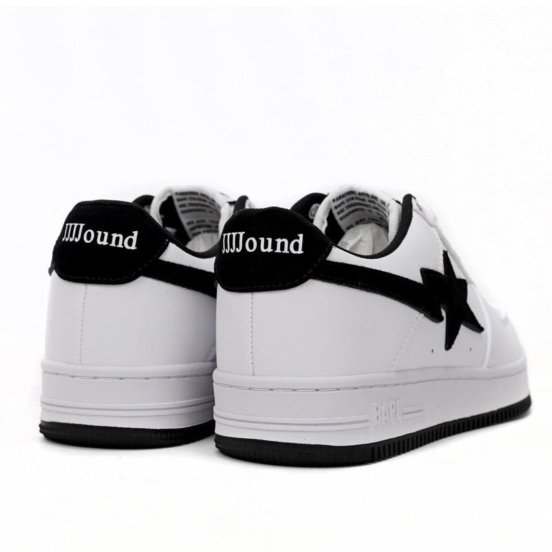 Bape Sta Sta Low White And Black Tick Sneaker     1173-191-912  - EUR FASHION