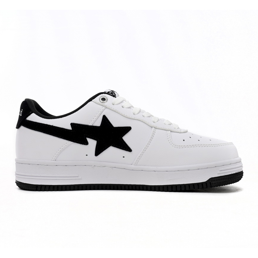 Bape Sta Sta Low White And Black Tick Sneaker     1173-191-912  - EUR FASHION